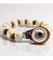 Moi Bracelet - Duna with White Murano Glass Pearls with Caramel Shades