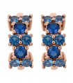 Bronzallure Woman's Earrings - Miss Rose Gold Hoop with Blue Cubic Zirconia