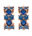 Orecchini Bronzallure da Donna - Miss Rose Gold a Cerchio con Cubic Zirconia Blu