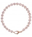 Bracciale Bronzallure da Donna - Altissima Tennis Rose Gold con Cuori di Zirconi Rosa Misura L