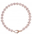 Bronzallure Women's Bracelet - Altissima Tennis Rose Gold with Pink Zircon Hearts Size L