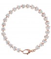 Bronzallure Women's Bracelet - Altissima Tennis Rose Gold with White Zircon Hearts Size L