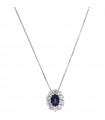 Davite & Delucchi Woman Necklace - in White Gold with Diamonds and Shappire - 0
