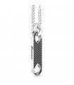 Collana Zancan da Uomo - Cosmopolitan Luxury con Catena in Argento 925% e Targa con Spinelli Neri