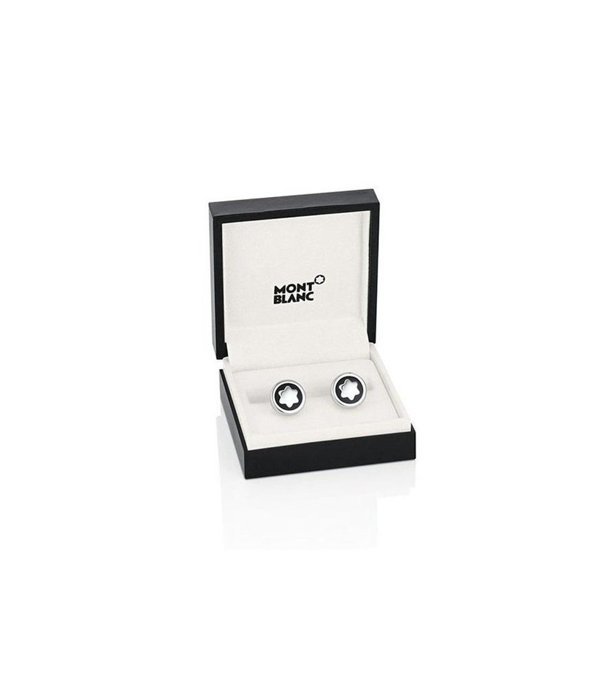 Montblanc Cufflinks for Men - Round Star in Steel with Black Onyx - 0