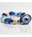 Moi Bracelet - Borea with White and Blue Murano Glass Beads