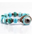 Moi Bracelet - Grecale with Green and Blue Murano Glass Beads