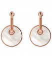 Orecchini Bronzallure da Donna - Alba Rose Gold con Cerchio Pendente in Perla Piatta