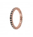 Anello Bronzallure da Donna - Miss Fedina Rose Gold con Spinelli Neri Misura 14