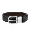 Montblanc Belt for Men - Reversible in Black-Brown Leather with Horseshoe Buckle - 0