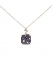 Buonocore Necklace - Embedding in 18K Rose Gold with Pendant with Sapphires and Natural Diamonds - 0