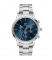 Daniel Wellington Men's Watch - Iconic Chronograph Chronograph Silver 42mm Blue