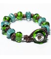 Moi Bracelet - Groovy with Green and Turquoise Murano Glass Beads