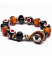 Moi Bracelet - Miele with Black and Orange Murano Glass Beads