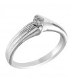 Salvini Woman's Ring - Solitaire in 18K White Gold with Natural Diamond 0.17 ct - 0