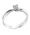 Salvini Woman's Ring - Solitaire in 18K White Gold with Natural Diamond 0.26 ct - 0