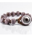 Moi Bracelet - Mud with Turtledove Pink Murano Glass Beads