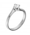 Picca Woman's Solitaire Ring - in White Gold with Diamond - 0