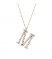 Buonocore Necklace - You Are 2.0 in 18K Rose Gold with Large Letter M and 0.93 ct Natural Diamonds - 0