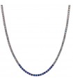 Bronzallure Necklace for Woman - Very High Tennis with Blue Cubic Zirconia