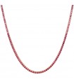 Bronzallure Necklace for Woman - Very High Tennis with Pink Cubic Zirconia