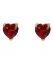 Bronzallure Women's Earrings - Altissima Lobe with Red Cubic Zirconia Heart