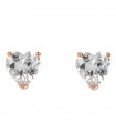 Bronzallure Women's Earrings - Altissima Lobe with White Cubic Zirconia Heart