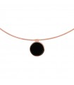 Bronzallure Necklace for Woman - Alba Rose Gold with Black Onyx Button Pendant