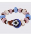 Bracciale Moi - Primavera con Perle in Vetro di Murano Rosa e Blu