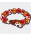 Bracciale Moi - Alami con Perle in Vetro di Murano Ambra e Rosse con Dettagli Bianchi