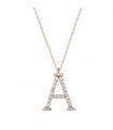 Buonocore Necklace - You Are 2.0 in 18K Rose Gold with Large Letter A and 0.55 ct Natural Diamonds - 0