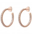 Bronzallure Woman's Earrings - Altissima Rose Gold Hoop with White Cubic Zirconia