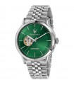 Maserati Men's Watch - Vintage Automatic Only Time Silver 42mm Green