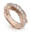 Rubinia Ring - Filodellavita Prezioso 7 Wires in 9 Carat Rose Gold with White Diamonds 0.80 ct - Size 16 - 0