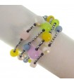 Rajola Women's Bracelet - Multistrand Candy with Rose Quartz and Angelite