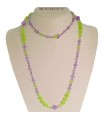 Collana Rajola da Donna - Ilenia Lunga con Ametista Lavanda e Giada Verde