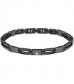 Maserati Men's Bracelet - Jewels in 316L Steel and Black Ceramic with Black Crystals