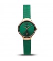 Bering Woman's Watch - Classic 26mm Rose Gold Only Time Green - 0