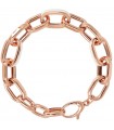 Bronzallure Women's Bracelet - Enamel with Rose Gold Oval Links and White Enamel