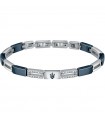 Maserati Men's Bracelet - Jewels in 316L Steel and Ceramic with White Crystals