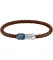 Maserati Men's Bracelet - Jewels in Brown Leather with Blue Trident