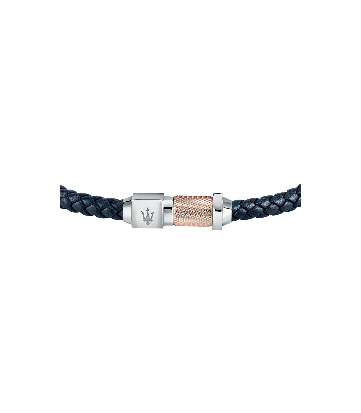 Maserati Bracelet - Jewels - Blue Leather-Steel Clasp-JM223AVE16