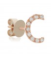 Buonocore Woman Single Earring - You Are Letter C in Rose Gold with White Diamonds 0.05 ct - 0