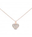 Collana Buonocore - Convex Heart in Oro Rosa 18 carati con Pendente Cuore Bombato e Diamanti Naturali 0,32 ct