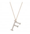 Buonocore Necklace - You Are 2.0 in 18K Rose Gold with Large Letter F and 0.47 ct Natural Diamonds - 0