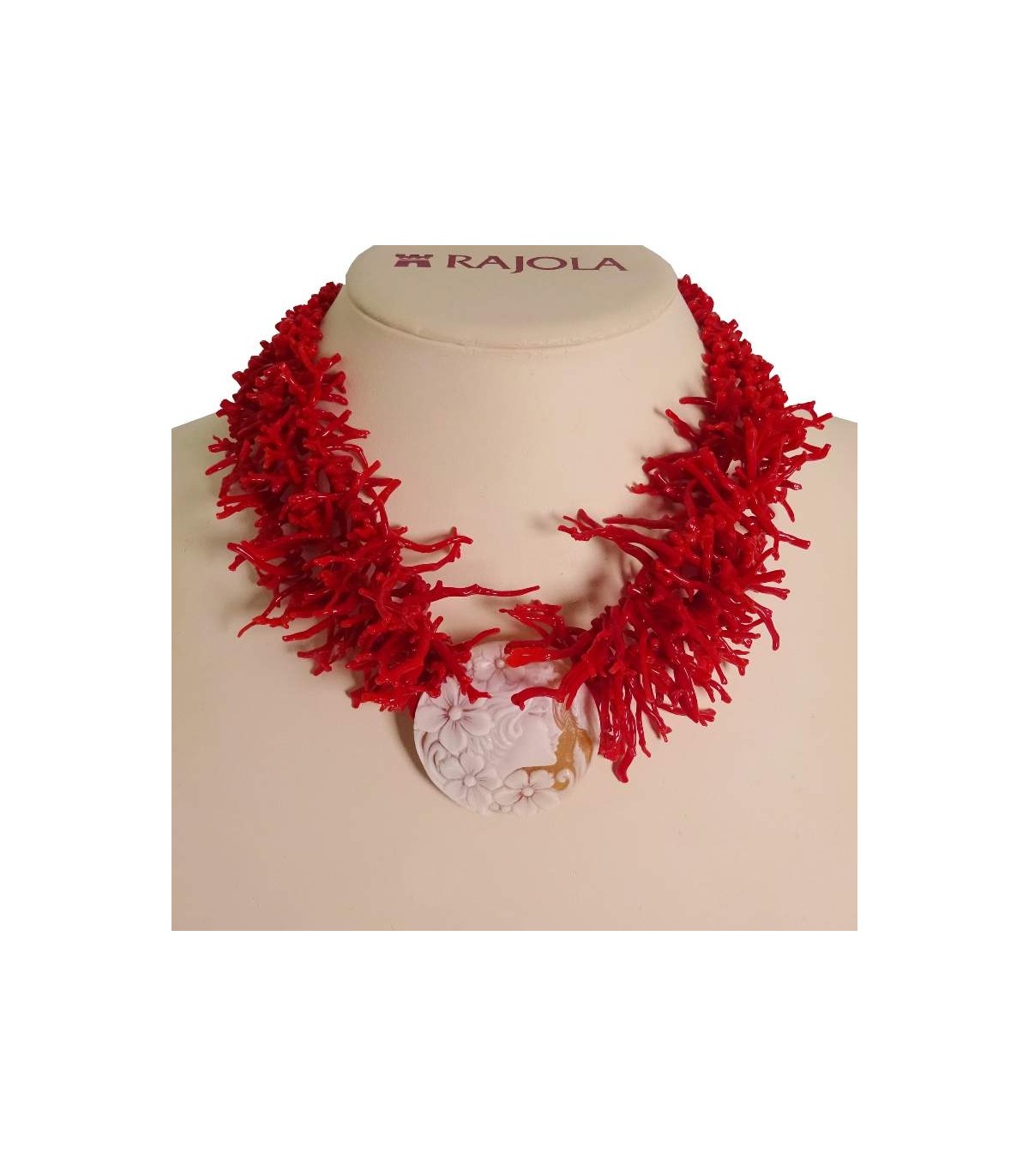 Rajola Necklace - Mermaids - Choker - Coral Fringes - Cameo-54430