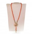 Rajola Women's Necklace - Long Poetry with Sciacca Coral and Cameo