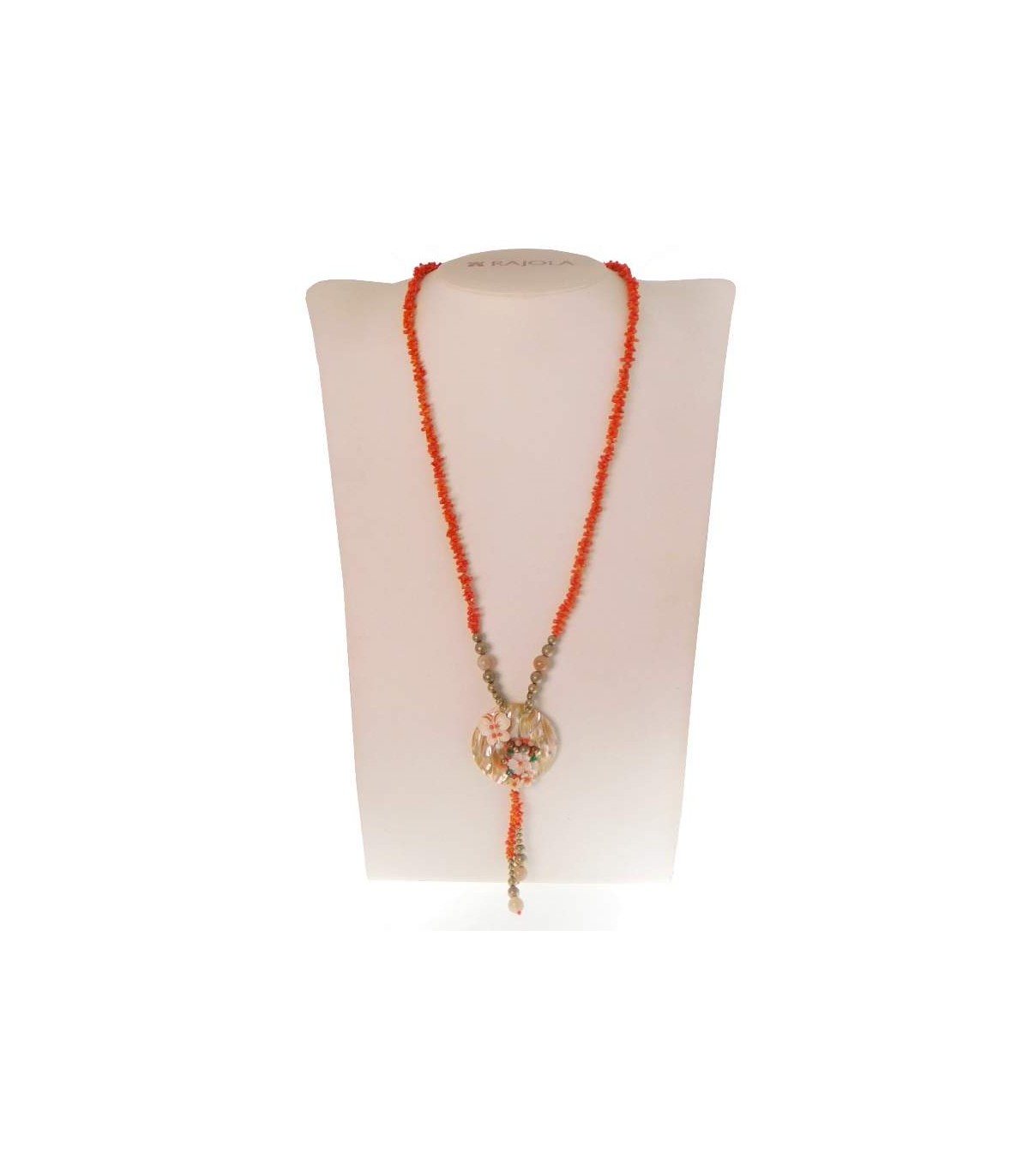 Rajola Necklace - Mermaids - Choker - Coral Fringes - Cameo-54430