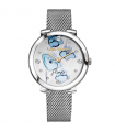 Laura Biagiotti - Flowers Solo Tempo Silver 36mm Watch with Blue Roses and Crystals