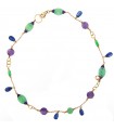 SILVIA KELLY GOLD NECKLACE WITH JADE AND AMETHYST - 0
